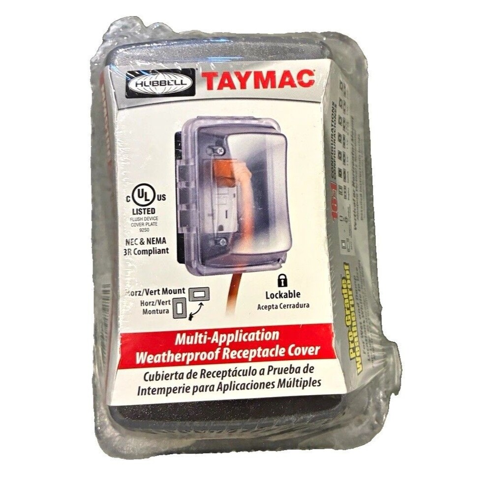 TayMac MM510C Weatherproof Lockable In-Use Cover, 1-Gang Duplex Clear/Black